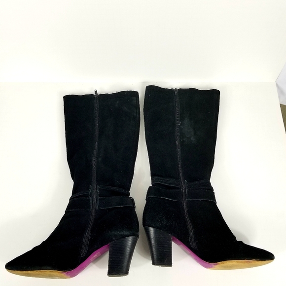 TWIGGY LONDON BLACK SUEDE HIGH HEEL BOOTS SIZE 8M - Picture 3 of 7